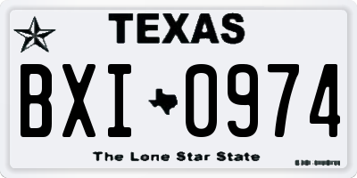 TX license plate BXI0974