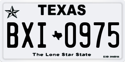 TX license plate BXI0975