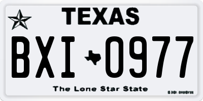 TX license plate BXI0977
