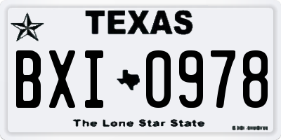 TX license plate BXI0978