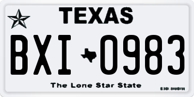 TX license plate BXI0983