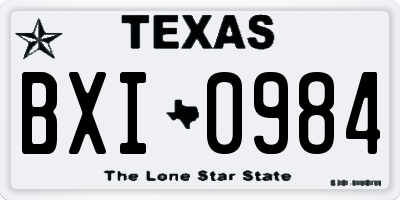 TX license plate BXI0984