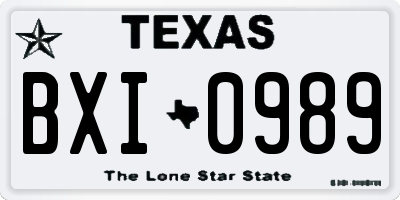 TX license plate BXI0989