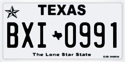 TX license plate BXI0991