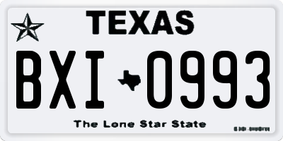 TX license plate BXI0993
