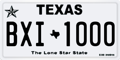 TX license plate BXI1000