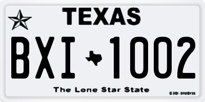 TX license plate BXI1002