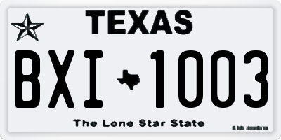 TX license plate BXI1003