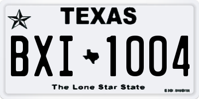 TX license plate BXI1004