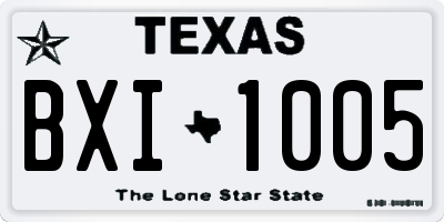 TX license plate BXI1005