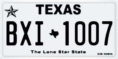 TX license plate BXI1007