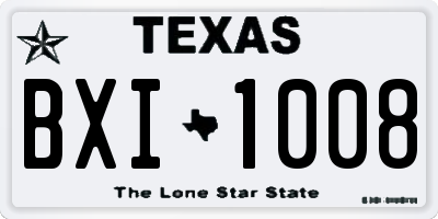 TX license plate BXI1008
