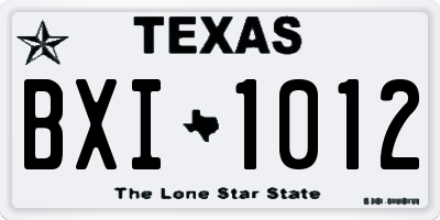 TX license plate BXI1012