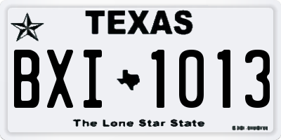 TX license plate BXI1013