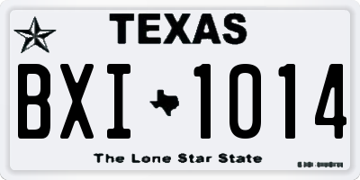TX license plate BXI1014