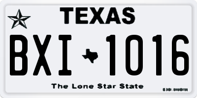 TX license plate BXI1016