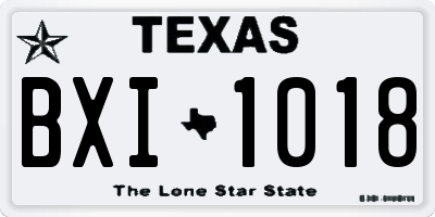 TX license plate BXI1018