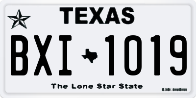 TX license plate BXI1019