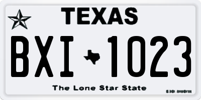 TX license plate BXI1023
