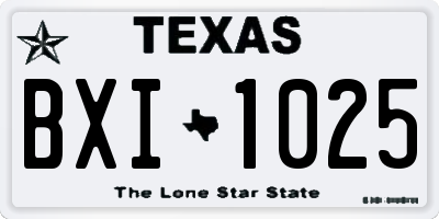 TX license plate BXI1025