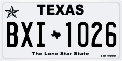 TX license plate BXI1026