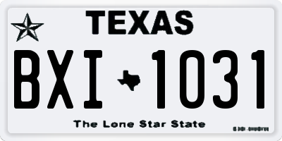 TX license plate BXI1031