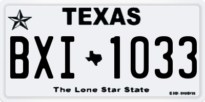 TX license plate BXI1033