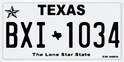 TX license plate BXI1034