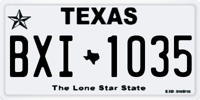 TX license plate BXI1035