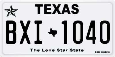 TX license plate BXI1040
