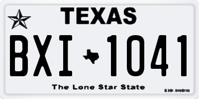 TX license plate BXI1041