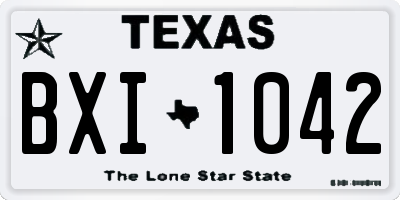 TX license plate BXI1042