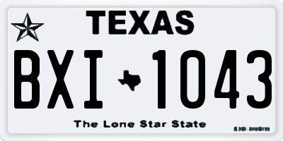 TX license plate BXI1043
