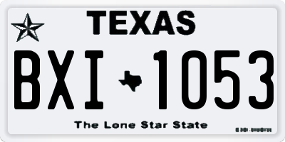 TX license plate BXI1053