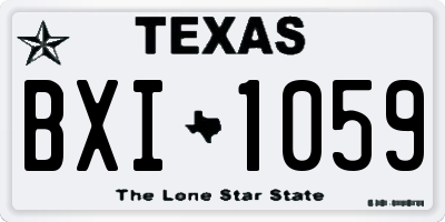 TX license plate BXI1059