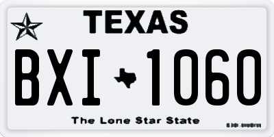 TX license plate BXI1060