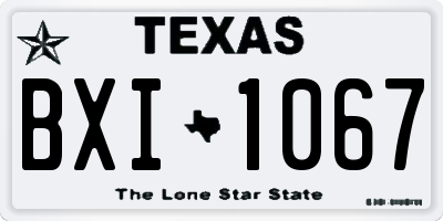 TX license plate BXI1067