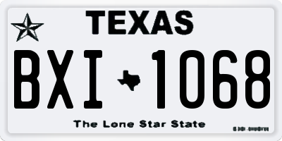 TX license plate BXI1068