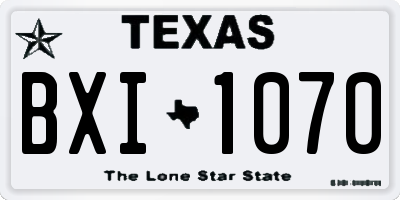 TX license plate BXI1070