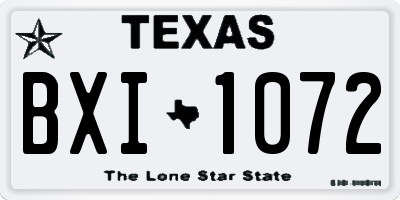 TX license plate BXI1072
