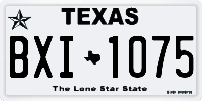 TX license plate BXI1075