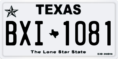 TX license plate BXI1081