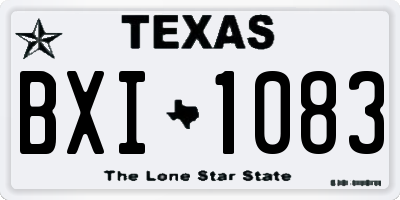 TX license plate BXI1083