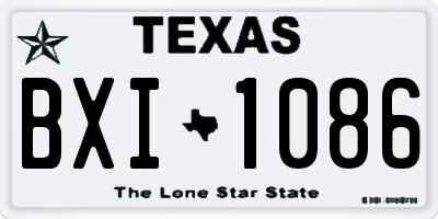 TX license plate BXI1086