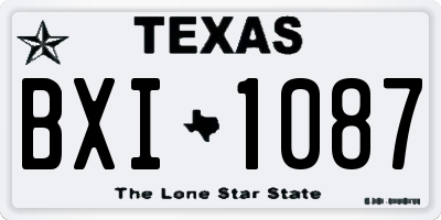 TX license plate BXI1087