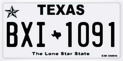 TX license plate BXI1091