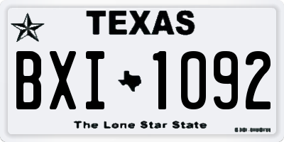 TX license plate BXI1092
