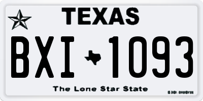 TX license plate BXI1093