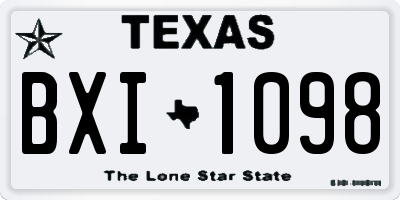 TX license plate BXI1098