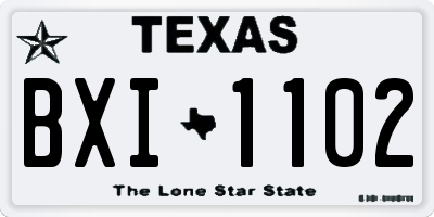 TX license plate BXI1102